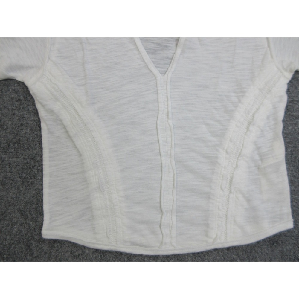 Free People Shirt Womens Small White Short Sleeve Lightweight Sheer Boho Top - Picture 2 of 12